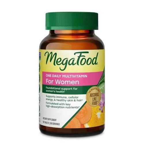 MegaFood One Daily Multivitamin for Women with 22 Nutrients, 90 Tablets | Supports Energy, Bone & Immune Health thumbnail 1