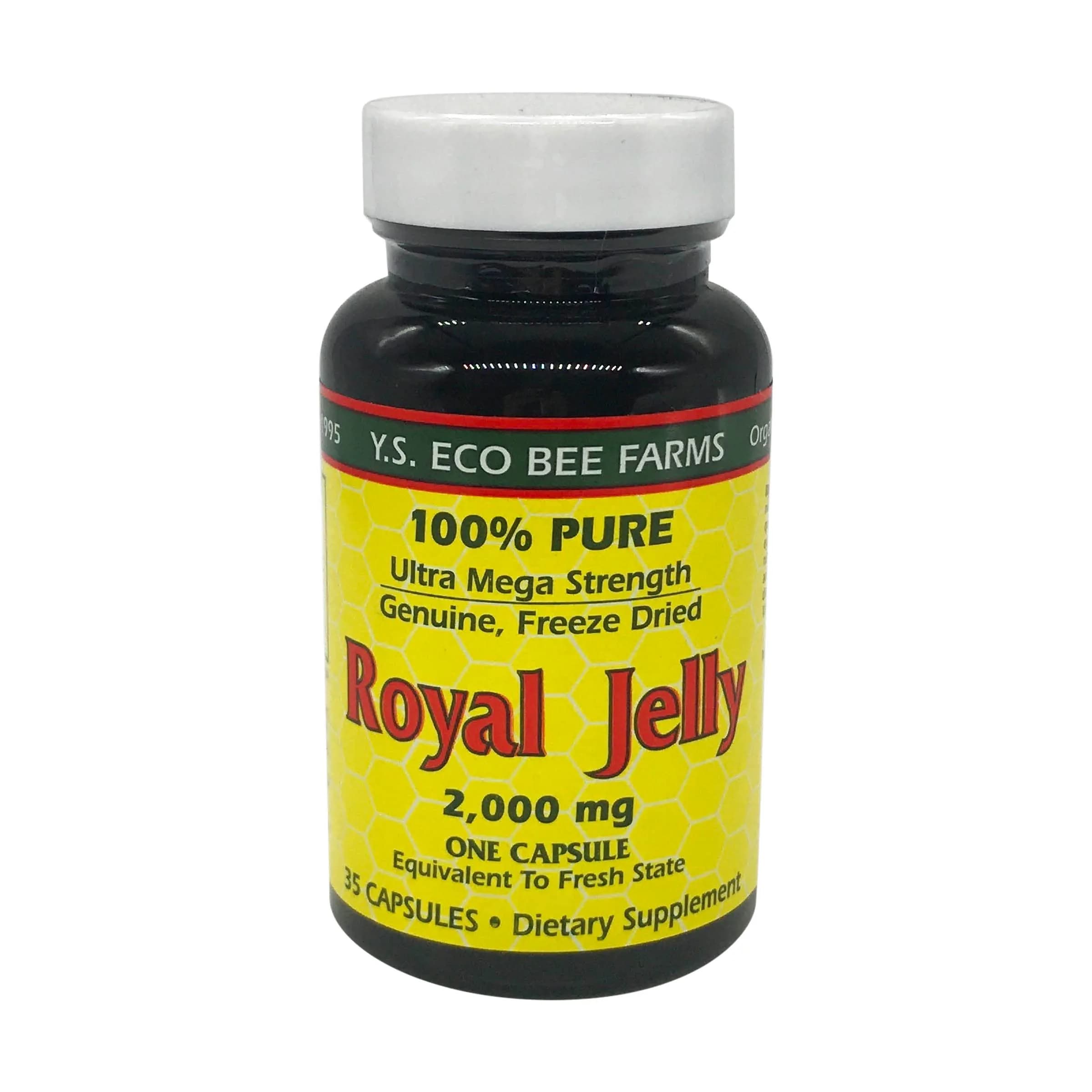 YS Organic Pure Royal Jelly Capsules 35 Count (Pack of 1) | Ultra Mega Strength 2000mg — Capsule