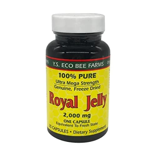 YS Organic Pure Royal Jelly Capsules 35 Count (Pack of 1) | Ultra Mega Strength 2000mg thumbnail 1