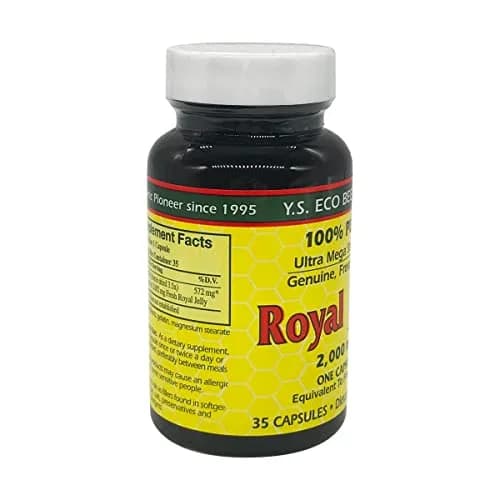 YS Organic Pure Royal Jelly Capsules 35 Count (Pack of 1) | Ultra Mega Strength 2000mg thumbnail 5