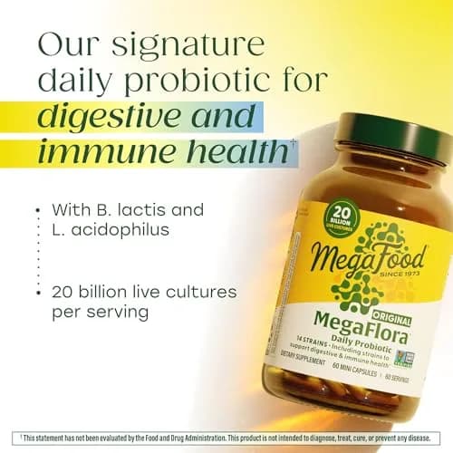 MegaFood MegaFlora Probiotic 20 Billion CFU | Vegetarian Capsules for Digestive & Immune Support in India thumbnail 3