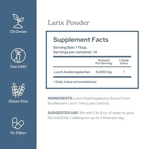 ECLECTIC INSTITUTE Organic Larix Powder 3 oz | Immune + Gut Support for Adults & Kids thumbnail 2