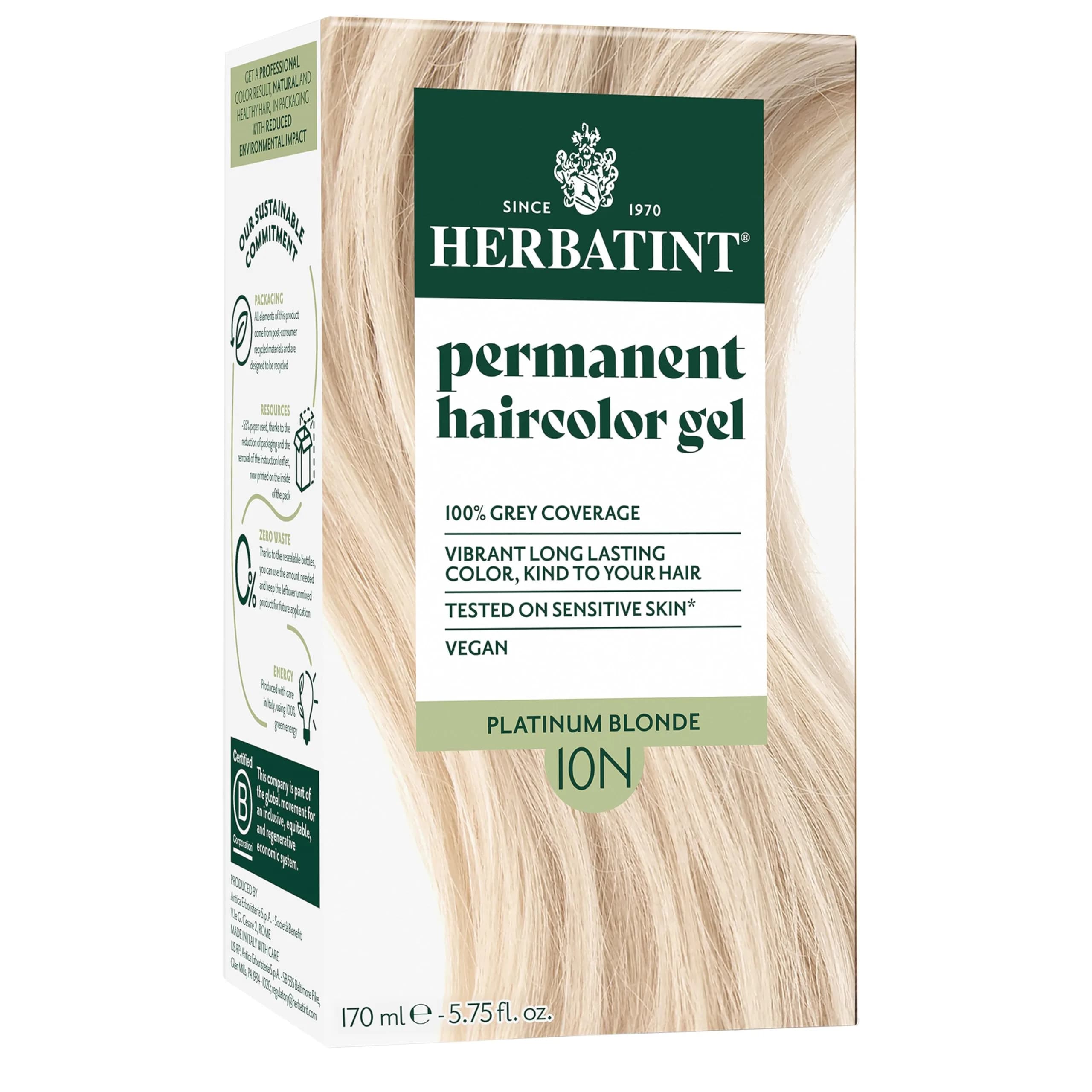 Herbatint 10N Platinum Blonde Permanent Hair Dye | Herbal, Ammonia-Free, Gray Cover, 5.75 Fl Oz - main product image