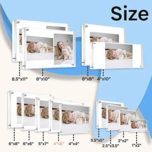 Canetti Original Magnet Frame 4x6 inch | Acrylic Magnetic Picture Holder, Vertical & Horizontal Display thumbnail 7