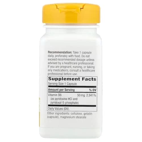 Nature's Way High Potency Vitamin B6 50 mg | Cellular Energy & Brain Support* thumbnail 2