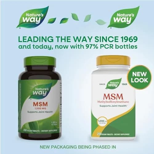 Nature's Way MSM 1000 mg | Supports Joint, Hair & Nails | 200 Tablets (Vegan, Gluten-Free) thumbnail 2