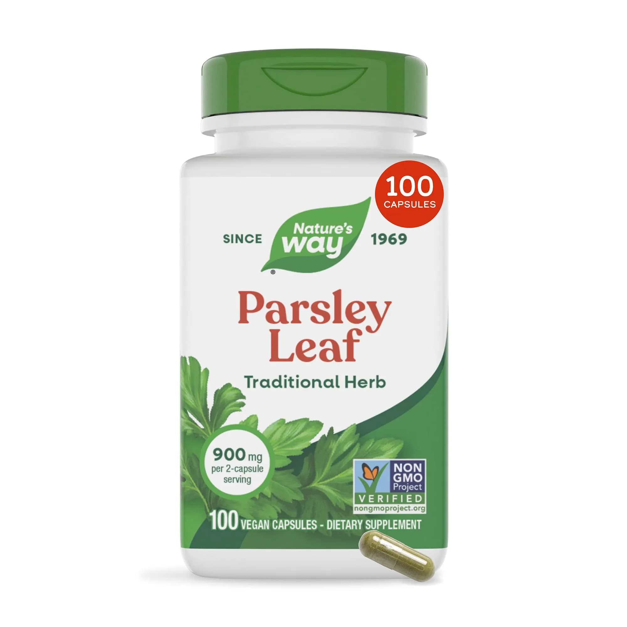 Nature's Way Parsley Leaf Dietary Supplement 100 ct | Supports Chlorophyll & Herbal Tradition — No Color