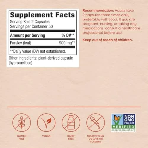 Nature's Way Parsley Leaf Dietary Supplement 100 ct | Supports Chlorophyll & Herbal Tradition thumbnail 6