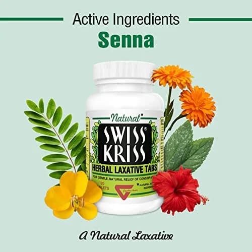 Swiss Kriss Senna Tablets 120 Ct | Herbal Laxatives for Constipation Relief thumbnail 6