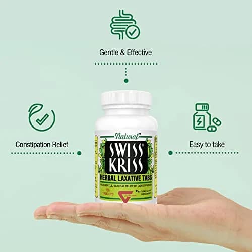 Swiss Kriss Senna Tablets 120 Ct | Herbal Laxatives for Constipation Relief thumbnail 7