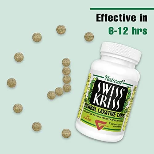 Swiss Kriss Senna Tablets 120 Ct | Herbal Laxatives for Constipation Relief thumbnail 3