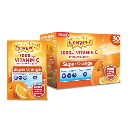 Emergen-C 1000mg Vitamin C Powder in Bright Orange Flavor - Daily Immune Support, 30 Count Pack thumbnail 1