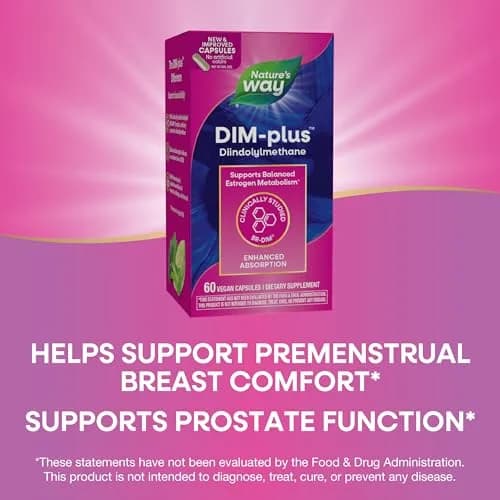 Nature's Way DIM-Plus DIM Supplement 100 mg 60 Capsules | Supports Balanced Estrogen Metabolism thumbnail 3