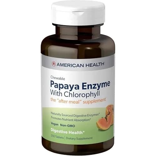 American Health Papaya Enzyme Chewables 250ct | Digestive Support with Chlorophyll & Peppermint thumbnail 1