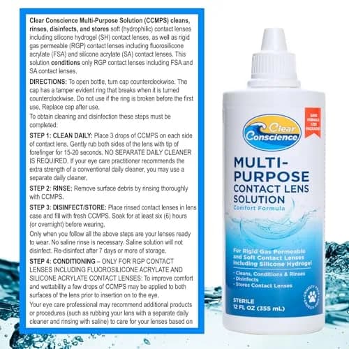 Clear Conscience Contact Lens Solution 12 Fl Oz | Cruelty-Free, No Rub Formula for Sensitive Eyes thumbnail 8