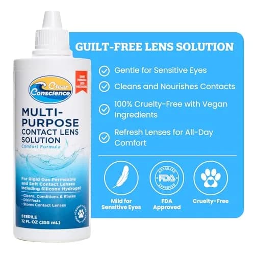Clear Conscience Contact Lens Solution 12 Fl Oz | Cruelty-Free, No Rub Formula for Sensitive Eyes thumbnail 2