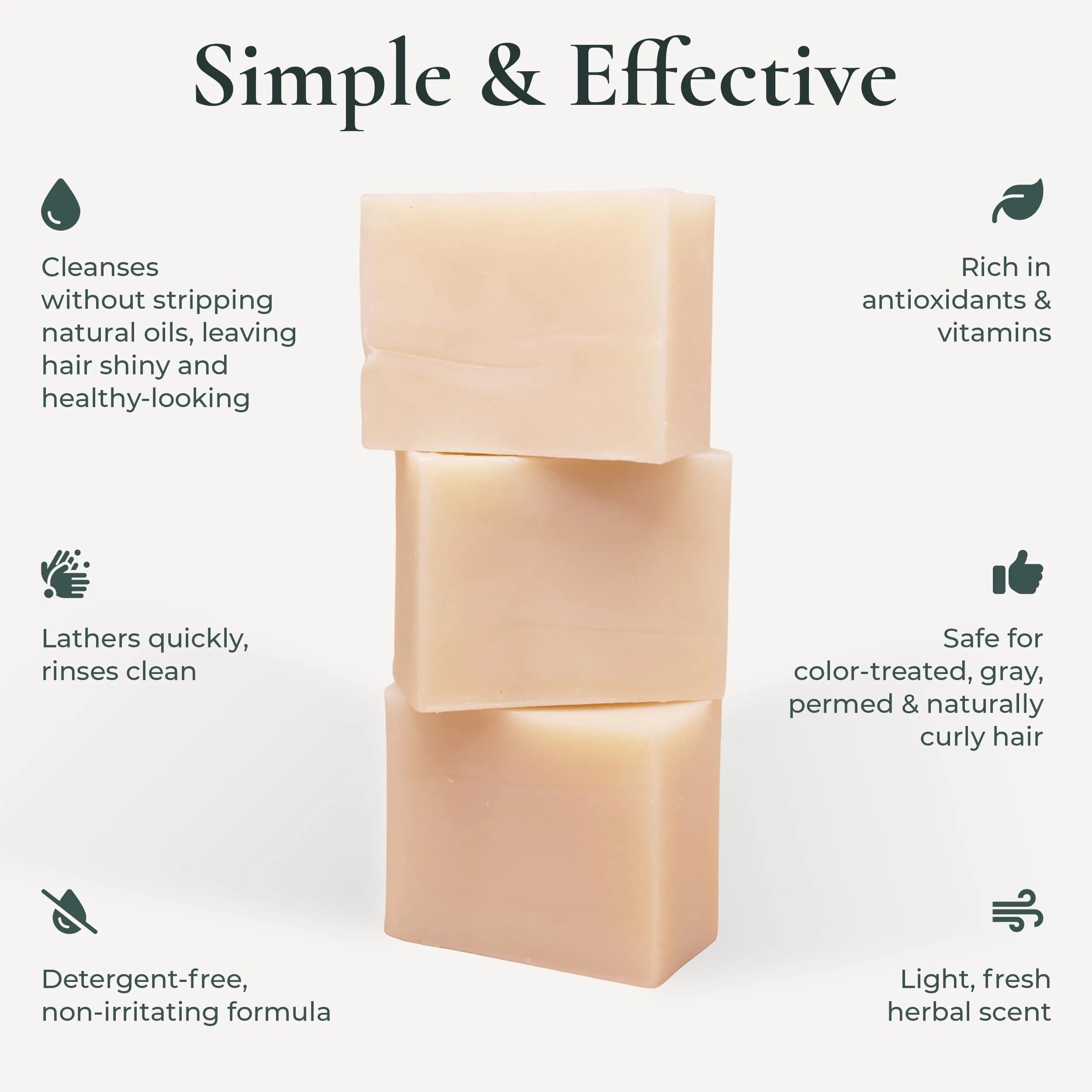 J·R·LIGGETT'S All-Natural Shampoo Bar, Herbal Scent, 100g (3.5 oz) | Supports Strong & Healthy Hair - view 3