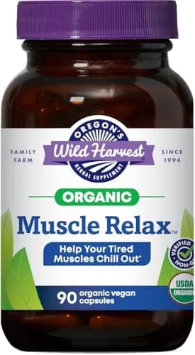 Oregon's Wild Harvest Muscle Relax Vegan Herbal Supplement 90 Count | USDA Organic Valerian, Hops & Skullcap for Relaxation thumbnail 1