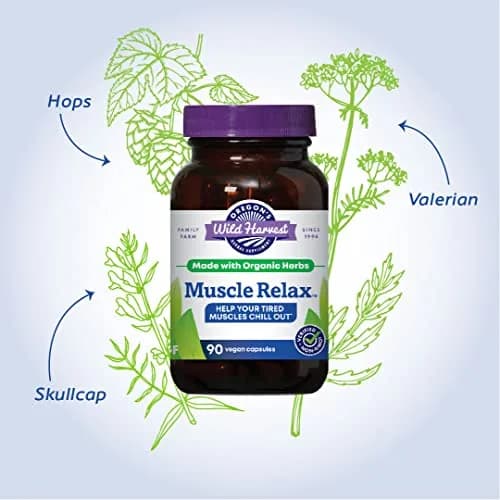 Oregon's Wild Harvest Muscle Relax Vegan Herbal Supplement 90 Count | USDA Organic Valerian, Hops & Skullcap for Relaxation thumbnail 4