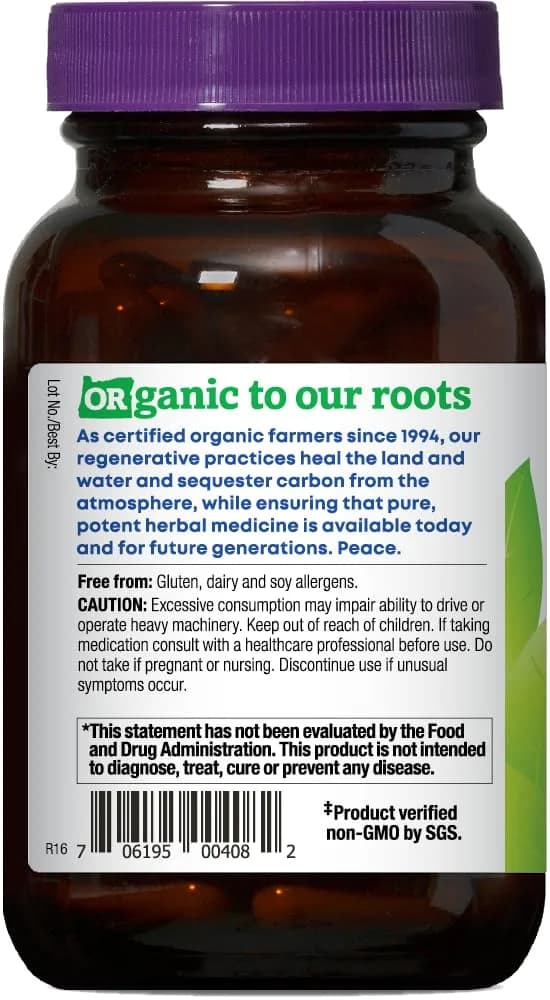 Oregon's Wild Harvest Muscle Relax Vegan Herbal Supplement 90 Count | USDA Organic Valerian, Hops & Skullcap for Relaxation - view 3