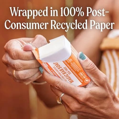 Dr. Bronner's Pure-Castile Bar Soap, Tea Tree 5 oz | Organic, Vegan, Gentle Clean thumbnail 6