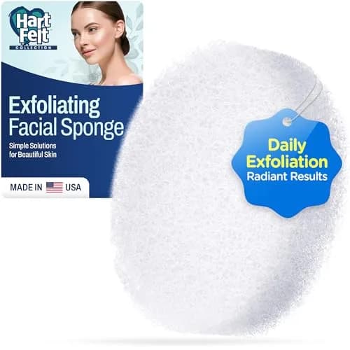 HartFelt Round Face Scrubber 1 Count | Reusable Facial Sponge for Daily Cleansing thumbnail 1