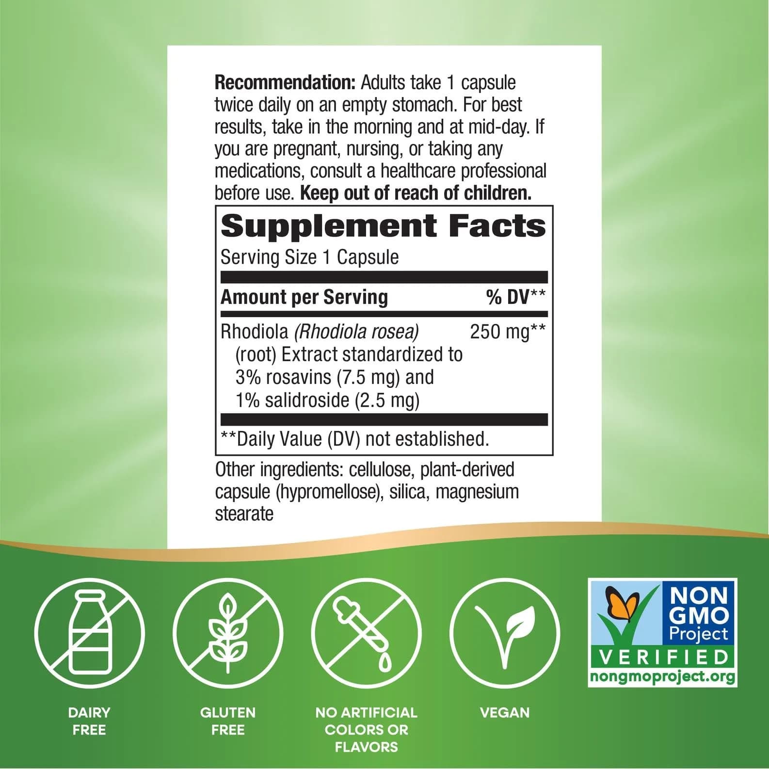 Nature's Way Rhodiola Capsules 250mg (60 Count) | Adaptogenic Herb for Energy & Cognitive Support - view 5