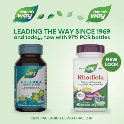 Nature's Way Rhodiola Capsules 250mg (60 Count) | Adaptogenic Herb for Energy & Cognitive Support thumbnail 2