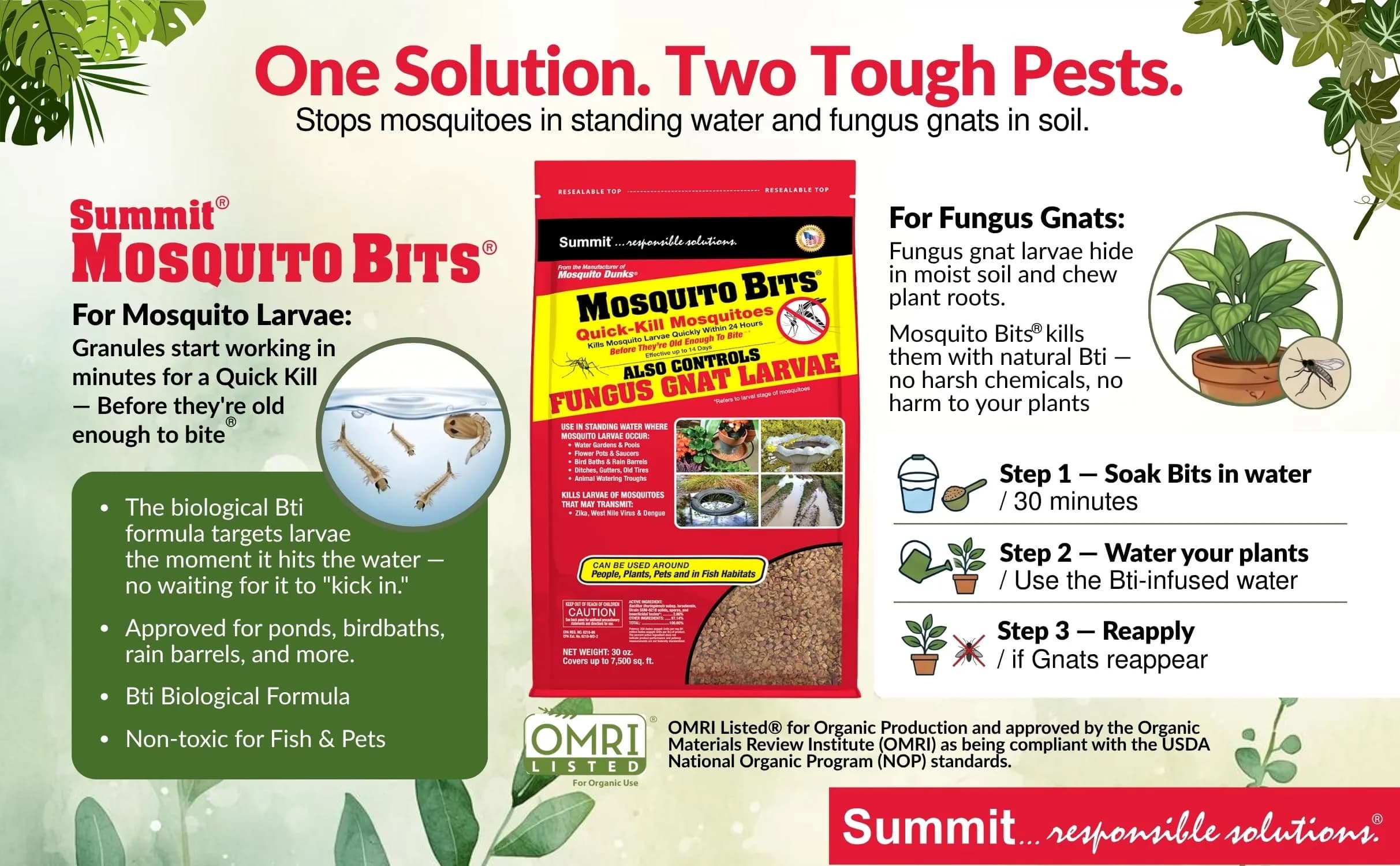 Summit Mosquito Bits Larvicide Granules 850g (30 oz) | EPA Registered Biological Control - view 3