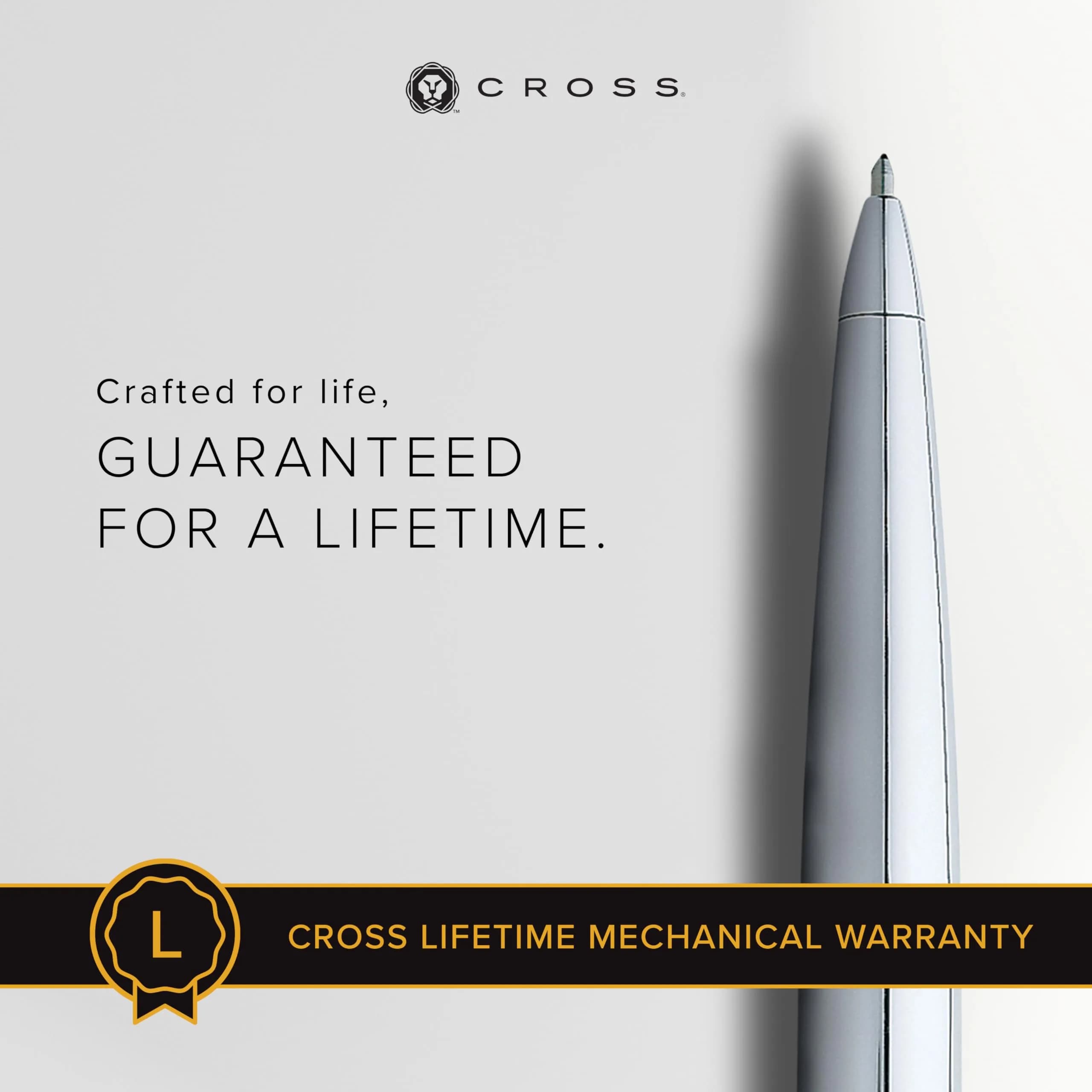 Cross ATX Pure Chrome Ballpoint Pen, Medium Point, Black Ink (0.7mm) | Smooth Writing, Professional Design - view 3