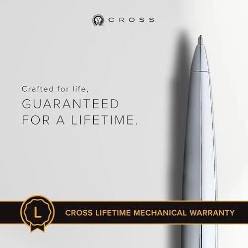 Cross ATX Pure Chrome Ballpoint Pen, Medium Point, Black Ink (0.7mm) | Smooth Writing, Professional Design thumbnail 3