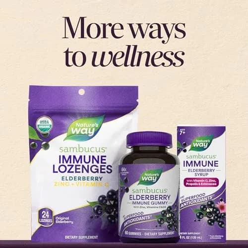 Nature's Way Sambucus Immune Elderberry Syrup with Vitamin C & Zinc 240ml (8 Fl Oz) | Immune Support with Superfood Antioxidants thumbnail 8
