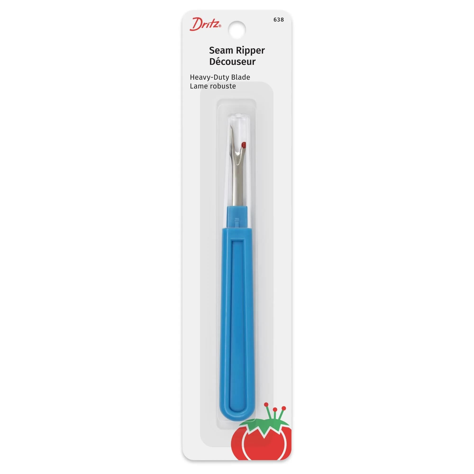 Dritz Deluxe Seam Ripper Blue | Easy Grip Steel Stitch Remover (1-Pack)