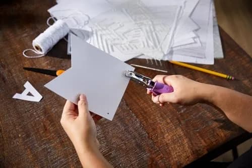 Fiskars 1/16" Circle Hand Hole Punch for Paper & Crafts, Purple | Precise 1/16" Cutouts with Comfort Grip thumbnail 3