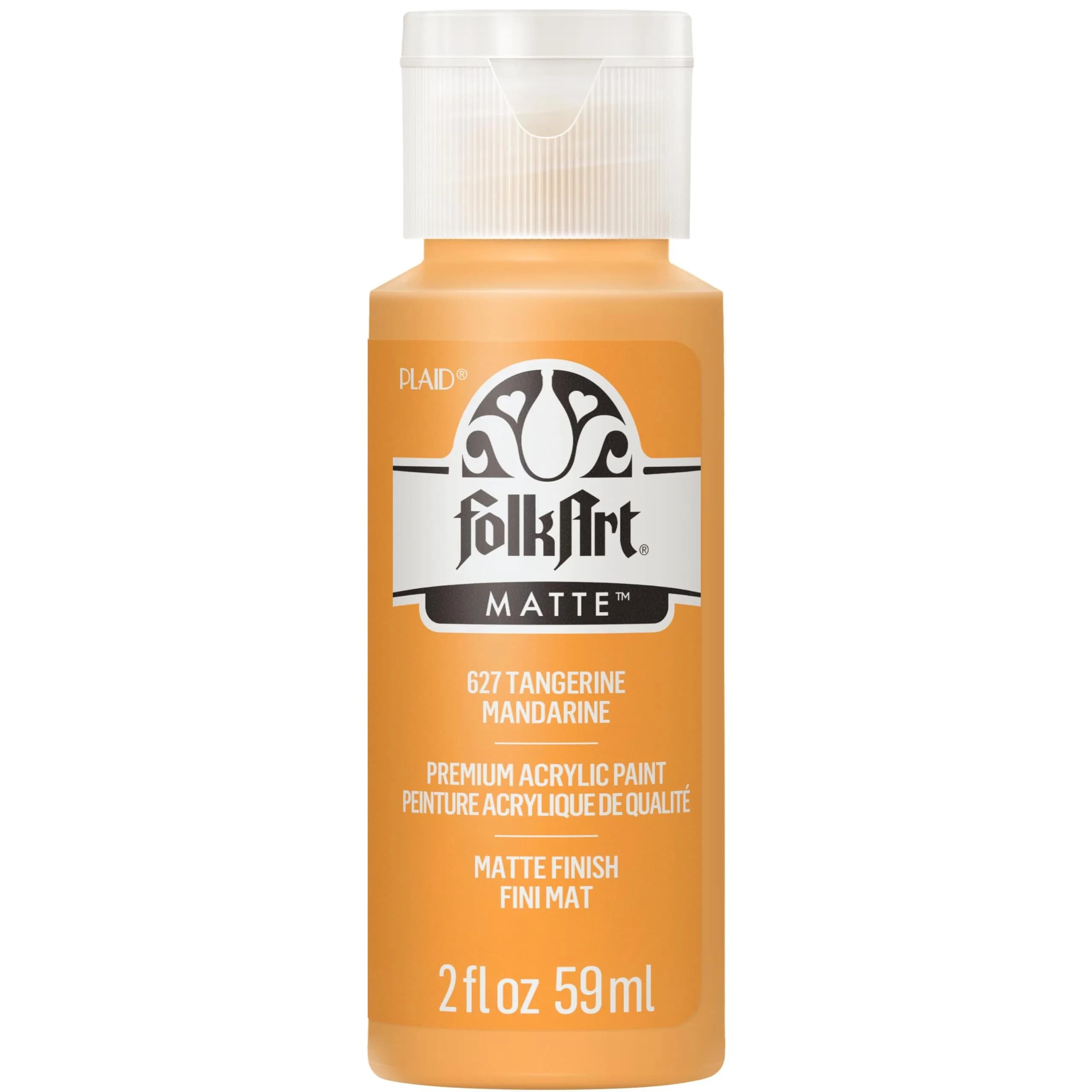 FolkArt Acrylic Paint, 2 oz, True Blue | Vibrant, Water-Based, USA-Imported Craft Paint — Tangerine