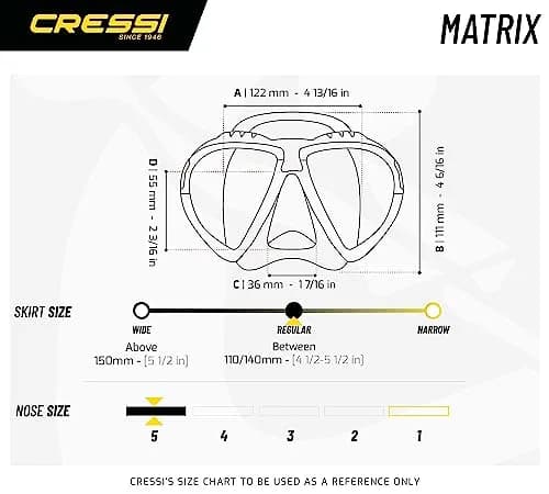 Cressi Matrix 2-Lens Masks, Clear/Aquamarine | Wide Field of View for Divers & Freedivers thumbnail 5