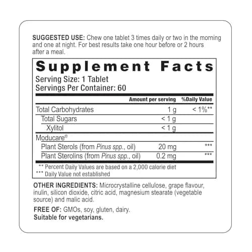 Moducare Immune Balance* Plant Sterol and Sterolin Grape Chewable 60 Tabs | Supports Immune System thumbnail 2