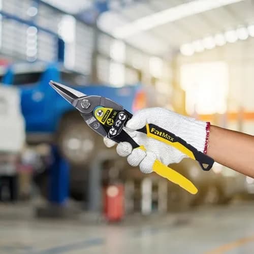Stanley MaxSteel Aviation Snips 9.84" | Straight Cut, Serrated Edges, Forged Chrome Molybdenum Alloy thumbnail 9