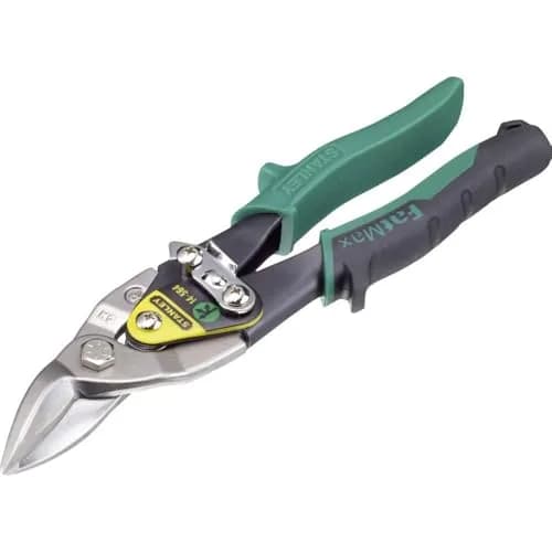 Stanley Aviation Snips MaxSteel Right, Blue | 9.84in Metal Cutter with Serrated Edge thumbnail 1