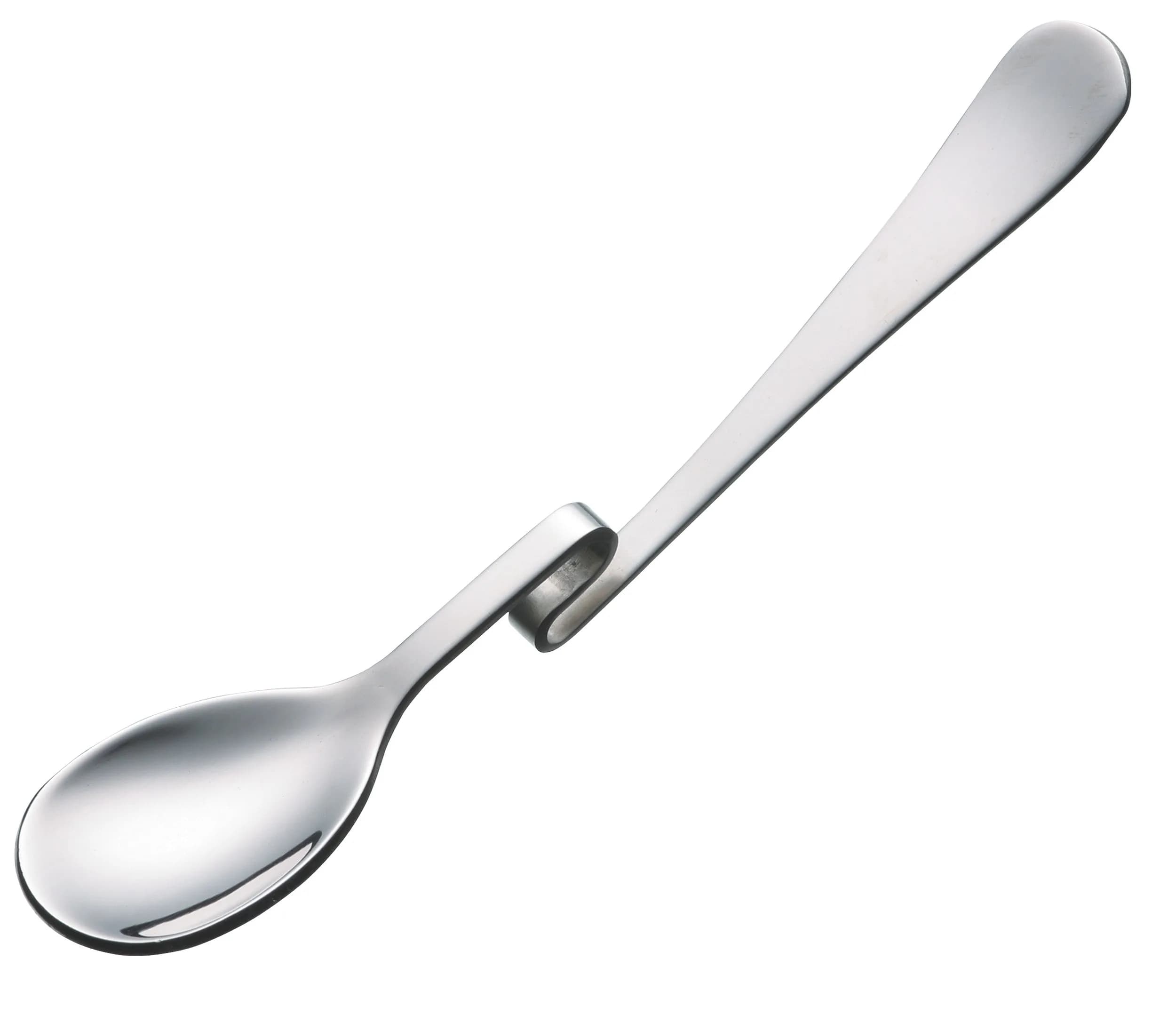 KitchenCraft Jam Spoon for Jars, Stainless Steel, 15 cm | Secure Mess-Free Jam Serving — Silver