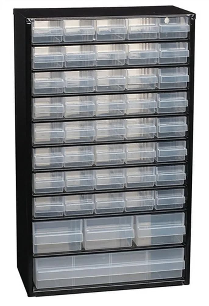 Raaco Steel Storage Cabinet, 28-Drawer | Heavy-Duty Metal Organizer for Workshop & Garage — Tall-44D