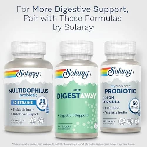 SOLARAY Super Digestaway Digestive Enzymes 60 VegCaps | Supports Protein, Fat & Carb Absorption thumbnail 6