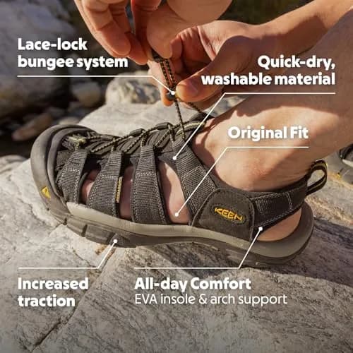 KEEN Men's Newport H2 Closed Toe Water Sandals, Black, 10 US | Supportive, Water-Resistant, Quick-Dry thumbnail 2