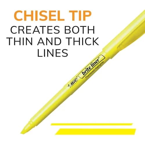 BIC Brite Liner Chisel Tip Highlighters, 12-Count Blue Pack | Smooth Ink Flow for Organizing and Coloring thumbnail 3