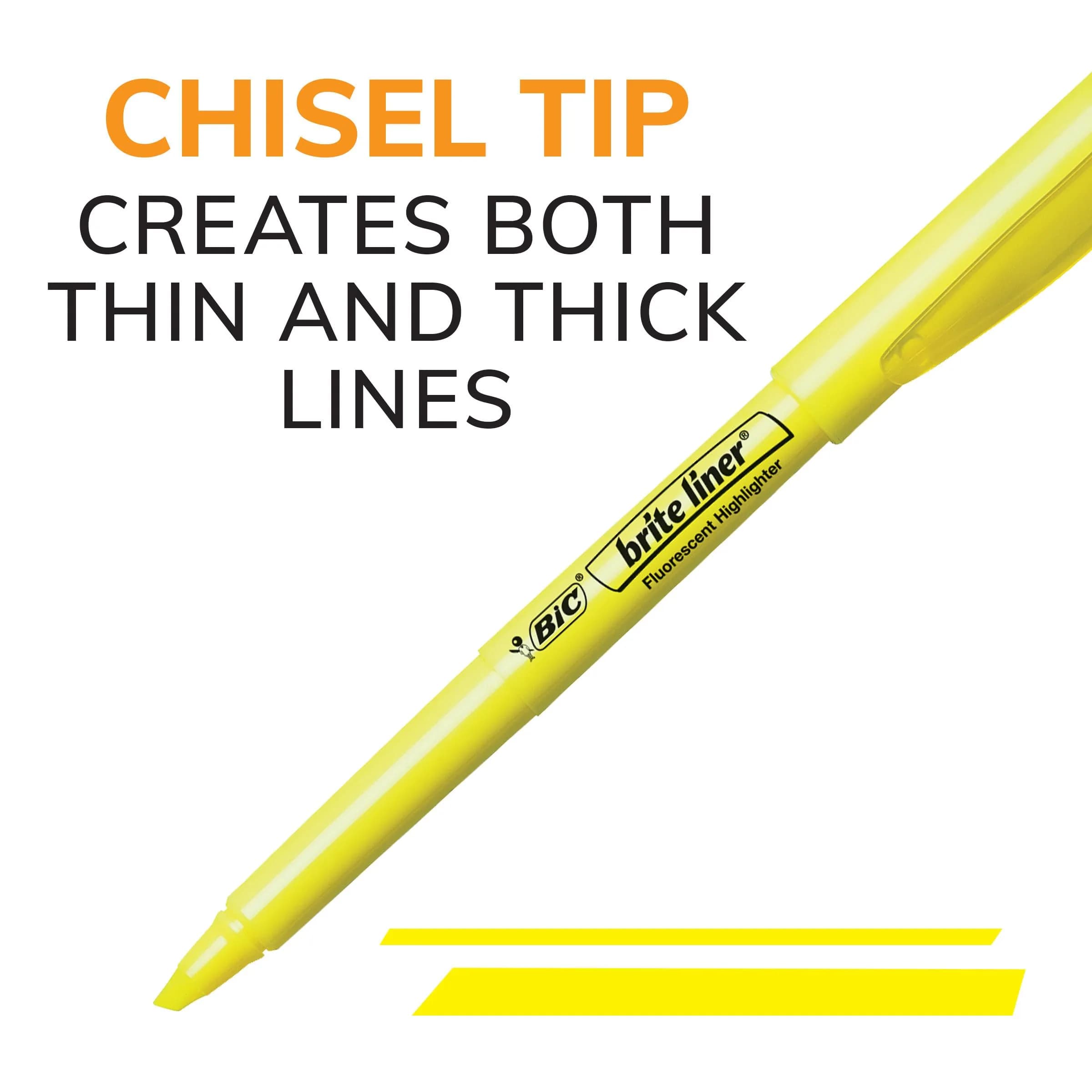 BIC Brite Liner Chisel Tip Highlighters, 12-Count Blue Pack | Smooth Ink Flow for Organizing and Coloring - view 3