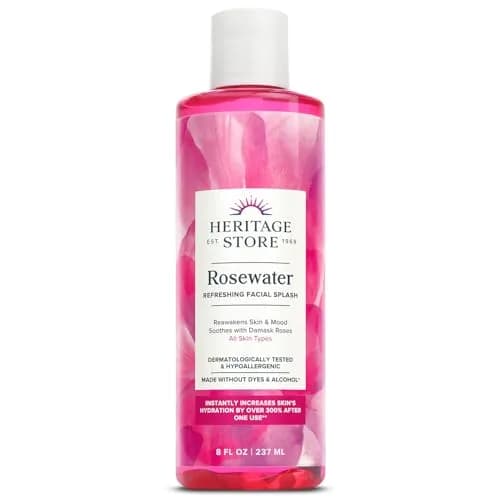 HERITAGE STORE Rosewater Facial Splash, Hydrating Toner (8oz) | Hydrates & Refreshes Skin with Rose Damask thumbnail 1
