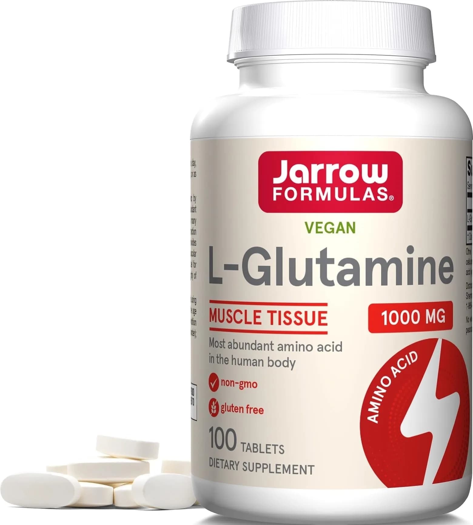 Jarrow Formulas L-Glutamine 1000 mg Tablets | Muscle Tissue & Immune Support - main product image