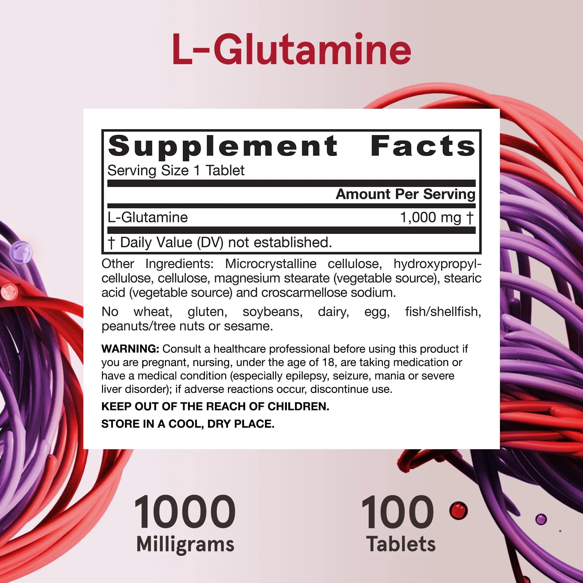 Jarrow Formulas L-Glutamine 1000 mg Tablets | Muscle Tissue & Immune Support - view 6