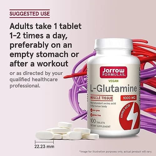 Jarrow Formulas L-Glutamine 1000 mg Tablets | Muscle Tissue & Immune Support thumbnail 7