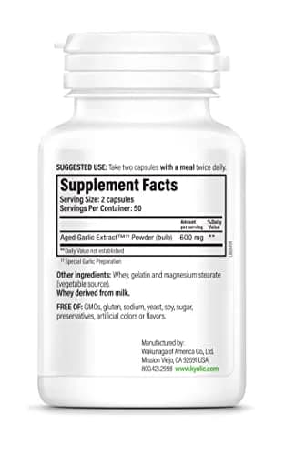 Kyolic Aged Garlic Extract Formula 100 Capsules | Cardiovascular & Circulatory Health Support (100 Count) thumbnail 3